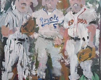 Baseball Legends Painting – Mattingly, Brett & Boggs – 16x20 Original Art