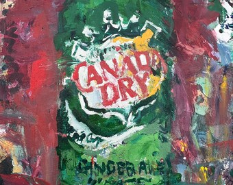 Canada Dry Ginger Ale Can Original Painting – Pop Art – 20x16 Canvas