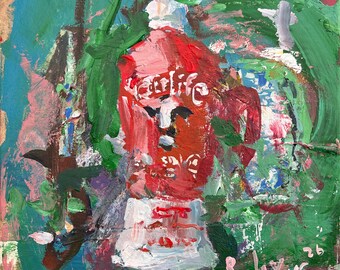 Fairlife Milk Bottle Original Painting – Pop Art Kitchen Decor – 12x12 Canvas