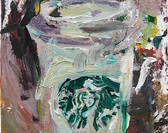 Starbucks To-Go Coffee Cup Art Print | Coffee Lover Painting