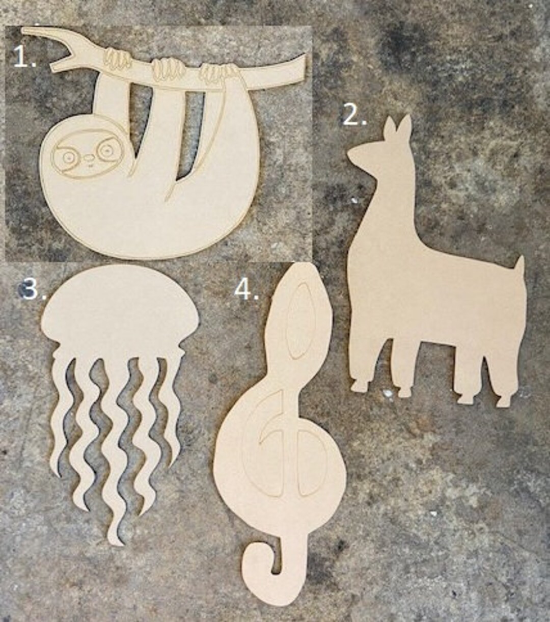 Wood Cut Out Shapes. Set 3 Regular Size. Etsy