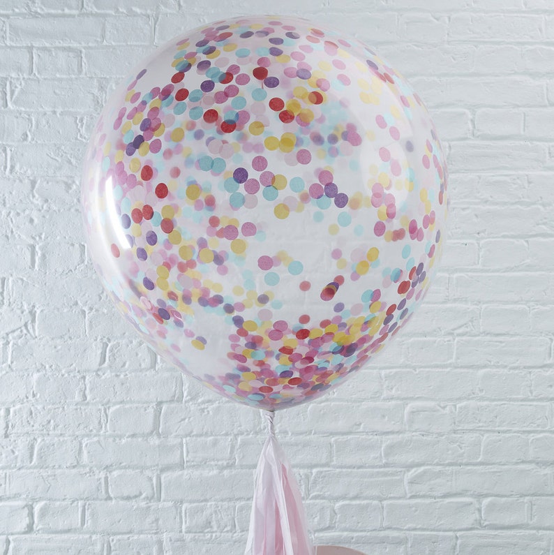 Jumbo Confetti Balloons 3 Pack of Balloons Clear Confetti Etsy UK