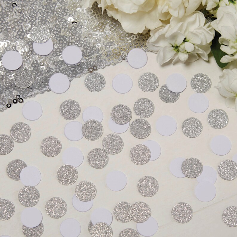 Sparkly Confetti Wedding Glitter Confetti White and Silver Glitter Confetti Glitter Confetti for Wedding and Celebrations
