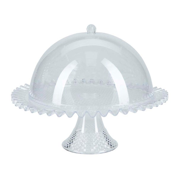 Acrylic Cake Stand with Dome Lid - Clear