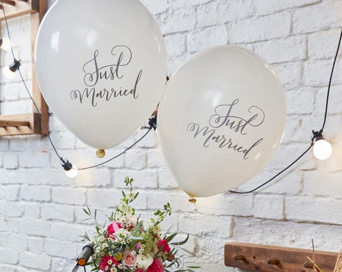 Just Married Balloons Wedding Balloons Just Married Etsy