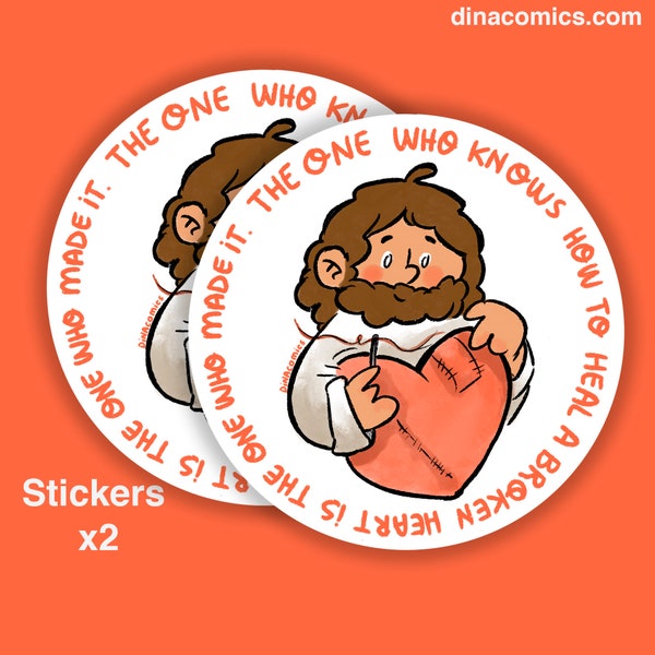 Jesus sticker broken heart healing -  75x75 mm Jesuscrhrist Jesus pegatina christian faith catholic fe católica Christ Cristo corazon roto