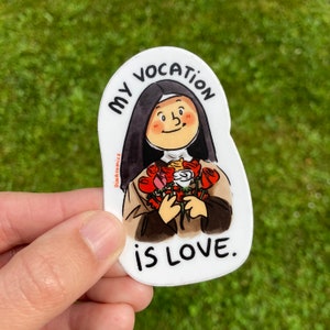 Heilige Theresia van Lisieux Sticker - Mijn roeping is liefde Santa Teresina van het kind jezus sticker katholieke non kerk pegatinas catolico