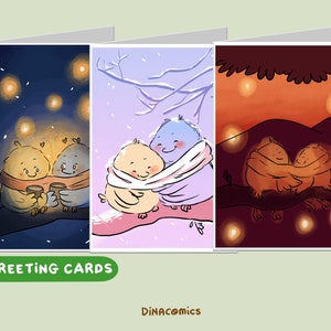 Piupiuet 3 cartolina d'amore per gli uccelli di Natale A6 * busta gratuita inclusa *