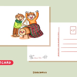 Christmas Postcard Caga tió Catalunya - postcard christmas original A6 size