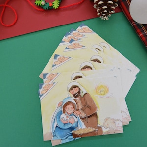 Pack 10 Postkarten Weihnachten Christliche Heilige Familie - Maria Joseph Jesus Engel A6 Postkarte
