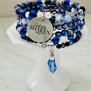 Memory Wire bracelet, blue, faith based, insprational