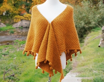 Tunisian crochet triangle shawl pattern, Limonite - History bounding easy crochet shawl, Tunisian crochet PDF pattern, video instructions