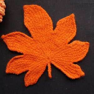 Tunisian crochet pattern autumn leaf felted pot holder or decoration, instant download, PDF pattern, video instructions