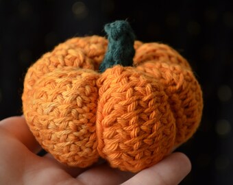 Easy Tunisian crochet pumpkin pattern in three sizes - digital download
