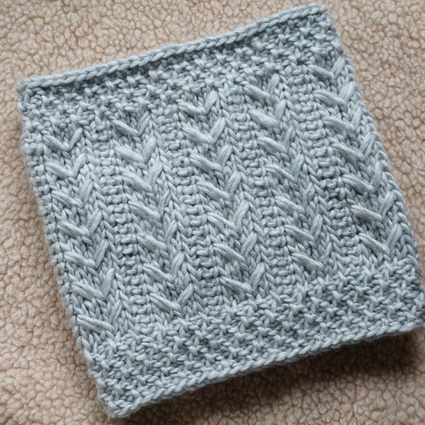 Tunisian crochet textured pattern - Silver spruce cowl - Instant download crochet pattern for chunky yarn cowl in 6 sizes child and adult