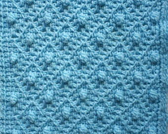 Tunisian crochet baby blanket pattern - square baby blanket pattern, lacy Tunisian crochet