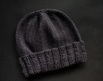 Tunisian crochet hat pattern worked sideways with multiple sizes - Malleable beanie