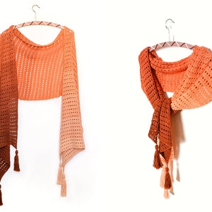 Imperial topaz wrap - easy Tunisian crochet pattern - perfect for beginners - PDF pattern with videos