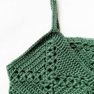 Summer crochet top pattern for women, size inclusive Granny square tank top Pine cross summer top image 6
