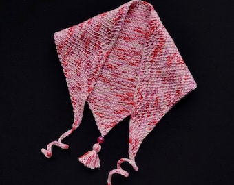 Tunisian Crochet summer bandana for beginners - Instant download crochet pattern for easy cotton head scarf made with cabled hook