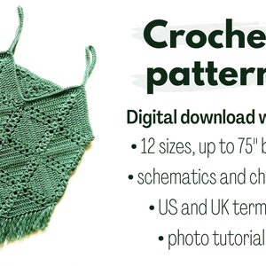 Summer crochet top pattern for women, size inclusive Granny square tank top Pine cross summer top image 2