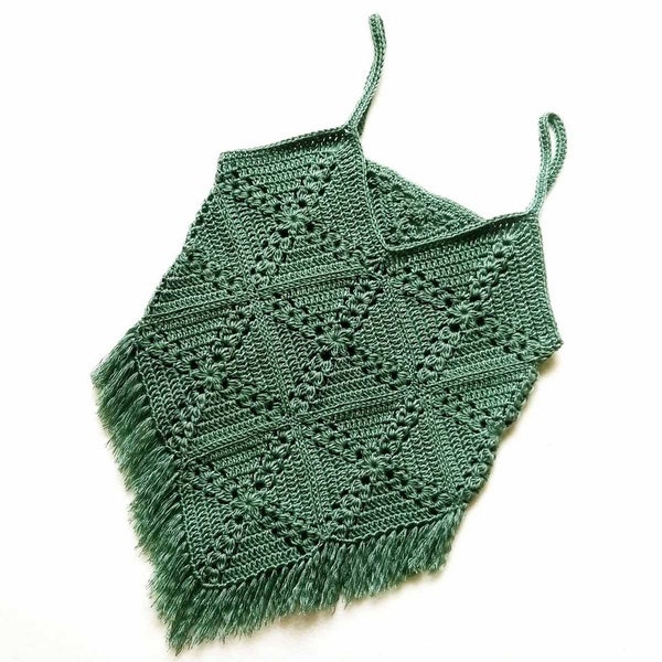 Summer crochet top pattern for women, size inclusive - Granny square tank top - Pine cross summer top