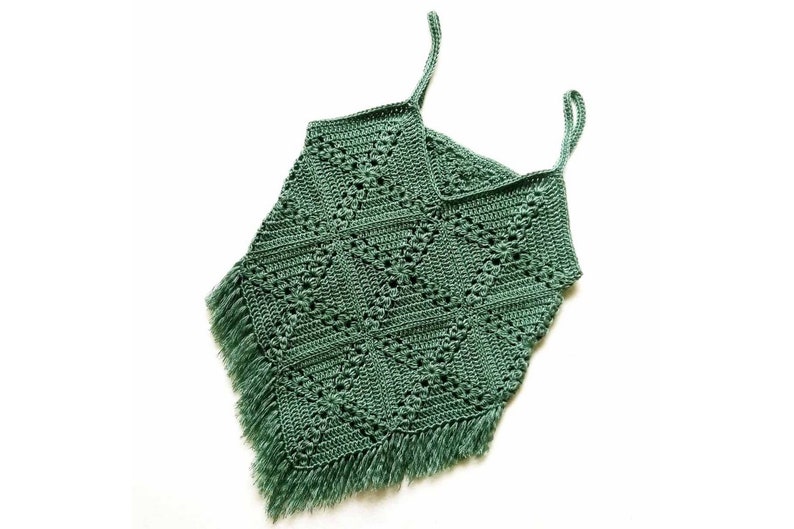 Summer crochet top pattern for women, size inclusive Granny square tank top Pine cross summer top image 1