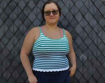 Size inclusive Tunisian crochet top pattern for women, with optional shaping