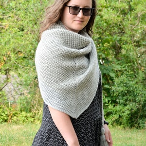 Tunisian crochet shawl pattern, instant download, full instructions, beginner friendly shawl pattern Phyllite shawl image 8