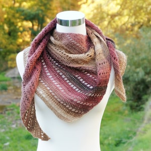 Kizilkaya shawl crochet pattern - Instant download - Asymmetrical shawl - detailed instructions - PDF files - US terms - UK terms