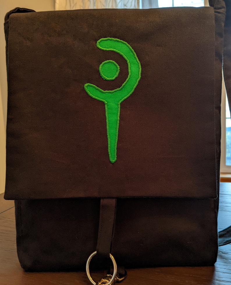 Final Fantasy XIV 14 FFXIV Appliqued White Mage Job Symbol Black Canvas