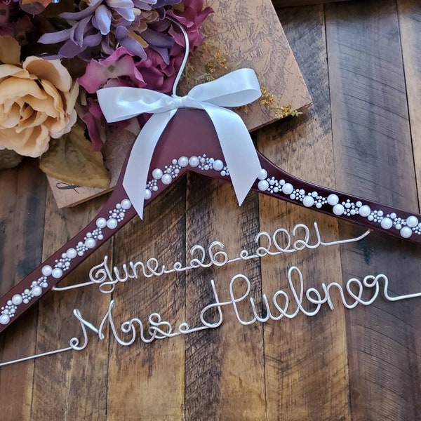 Personalized Bridal Hanger | Wedding Hanger | Bride Hanger | Bridal Shower Gift | Bridal Party Gift | Photography Prop