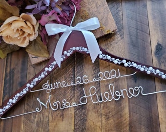 Personalized Bridal Hanger | Wedding Hanger | Bride Hanger | Bridal Shower Gift | Bridal Party Gift | Photography Prop