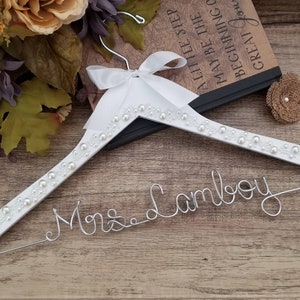 SALE Personalized Bridal Hanger / Wedding Hanger / Custom Hanger / Bridesmaid Gift / Bridal Shower Gift / just because gift / pick your bow image 4