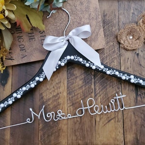 SALE Personalized Bridal Hanger / Wedding Hanger / Custom Hanger / Bridesmaid Gift / Bridal Shower Gift / just because gift / pick your bow image 2