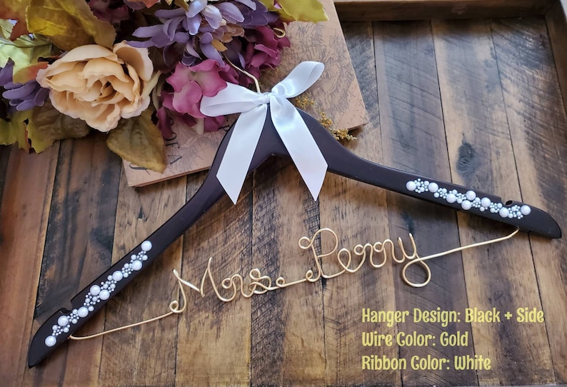 SALE Personalized Bridal Hanger / Wedding Hanger / Custom Hanger / Bridesmaid Gift / Bridal Shower Gift / just because gift / pick your bow image 5