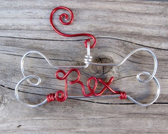 Personalized Dog Ornament / Pet Ornament/ Wire Ornament / Holiday Ornament/ Holiday Gift / Couples Gift