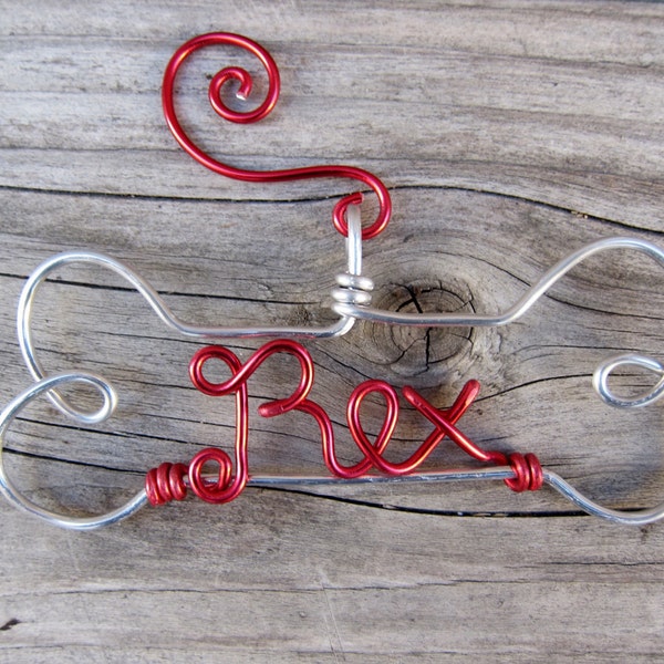 Personalized Dog Ornament / Pet Ornament/ Wire Ornament / Holiday Ornament/ Holiday Gift / Couples Gift