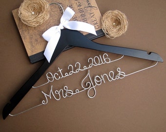 Personalized Wedding Dress Hanger || Bridal Hanger || Bridal Shower Gift || Bridal Party || White Coat || Dr. Graduation | Pick your ribbon