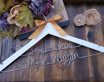 Personalized Bridal Hanger with DATE / Bridal Shower Gift / Doctor Hanger / White Coat / Dr. Graduation / The PERfect Gift.