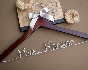 Bridal Hanger | Wedding Hanger | Custom Hanger | Bridesmaid Gift | Bridal Shower Gift | Ribbon Color of Your Choice