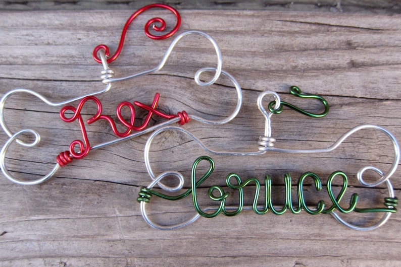 Personalized Pet Ornament/ Dog Tag / Pet Gift / Wire Ornament / Holiday Ornament/ Holiday Gift / Couples Gift 