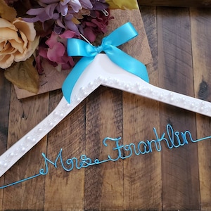 SALE Personalized Bridal Hanger / Wedding Hanger / Custom Hanger / Bridesmaid Gift / Bridal Shower Gift / just because gift / pick your bow image 3