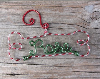 Personalized Dog Ornament / Pet Ornament/ Wire Ornament / Holiday Ornament/ Holiday Gift / Couples Gift