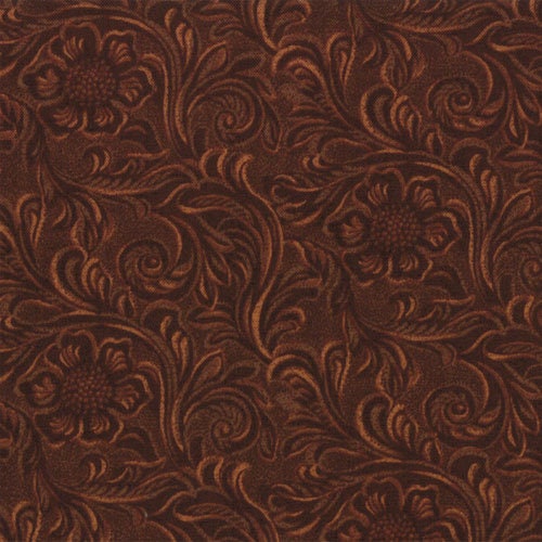 Tooled Leather-look, Brown, FABRIC, 100% Cotton, Western Basics, South Western, Sara Khammash, Moda, 11216-15, By the Yard