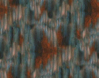 Rusty, Teal, Tan, Wood Grain Print, Fabric, Woodsy & Whimsy, Spectrum Digital Print, Hoffman, V5283-700, By the Yard