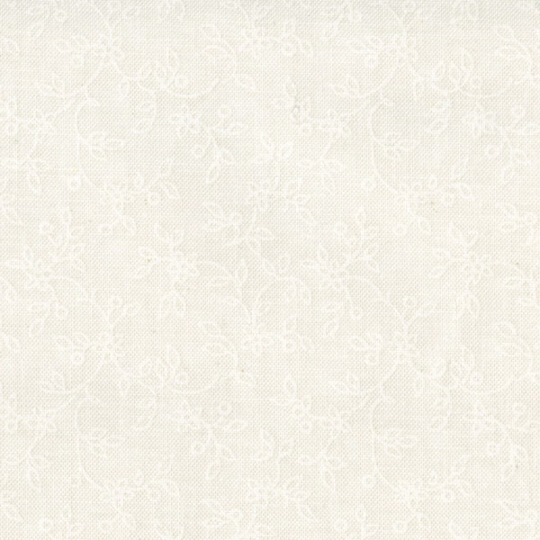 Soft, Creamy White, Lacy Vines, Solitaire Whites V, 207-SW, FABRIC, Maywood Studios, By the Yard