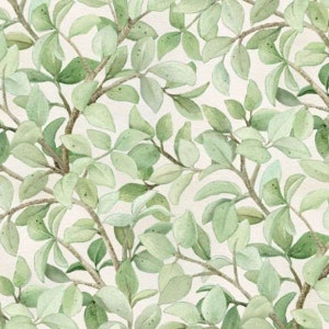 Beautiful Birds, Elizabeth's Studios, Branches of Leaves on Cream, 4311-CREAM, By the Yard