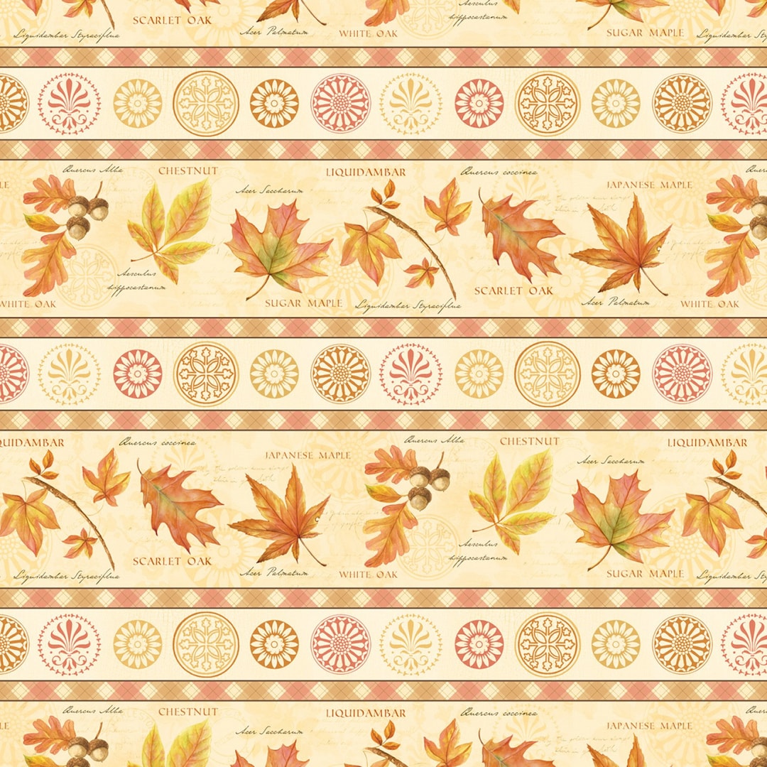 Fall Border Stripe, Leaves, Medallions, Subtle Autumn Colors, Fall ...