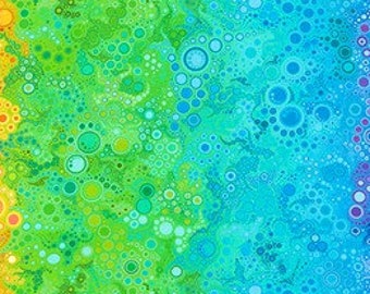 Effervescence, Rainbow Ombre Fizzing Bubble Stripe, Robert Kaufman, AAQ-17061-263, Digital Print, By the Yard
